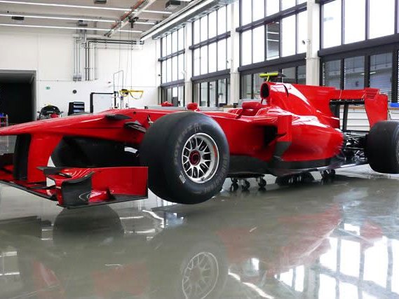 Formula car at speed