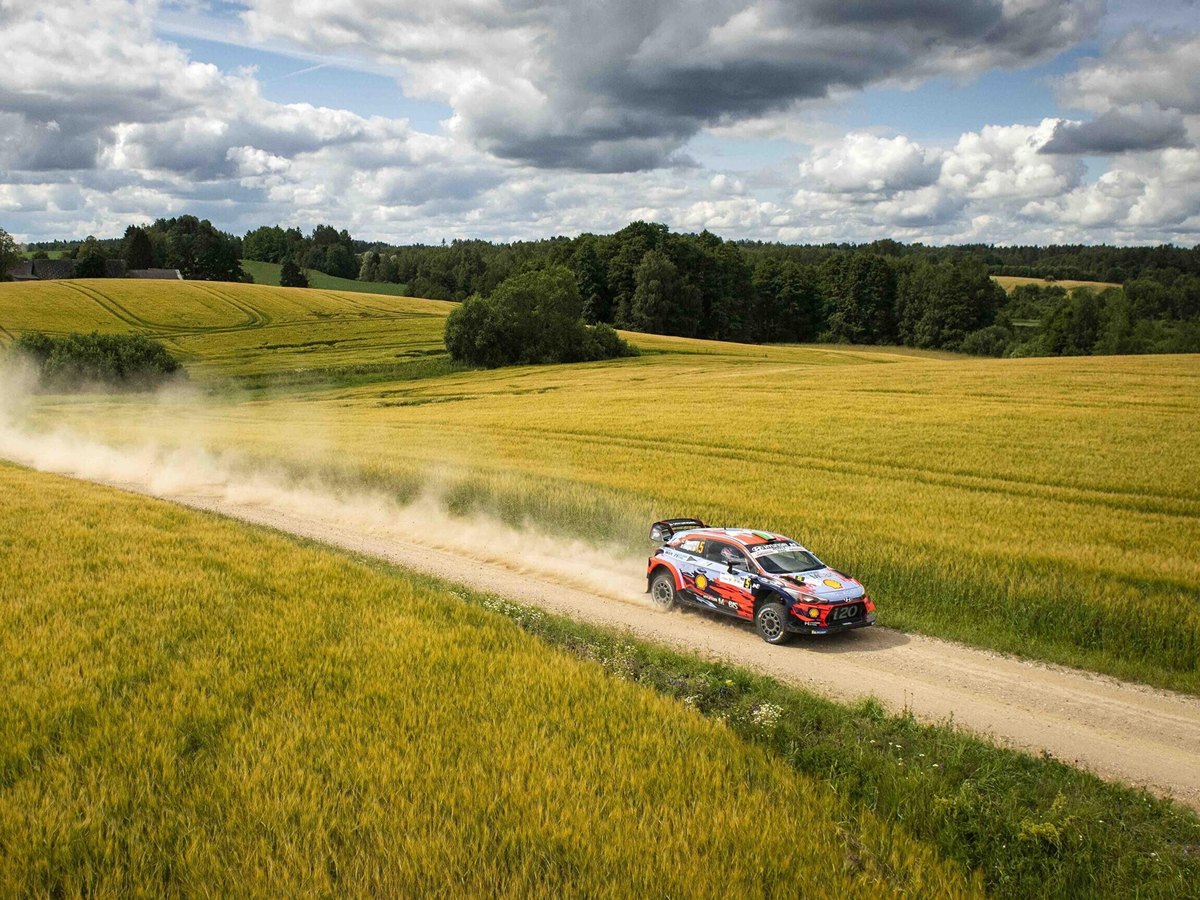 Rally car on a gravel stage